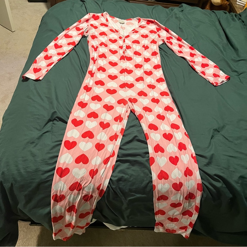 Fashion Nova Heart Pajama Onesie size 1X